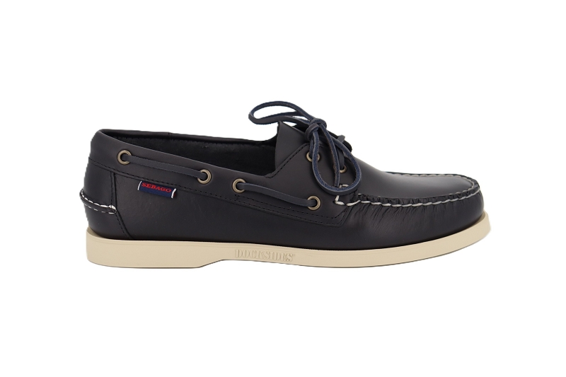 Sebago bateaux docksides portland waxed bleu