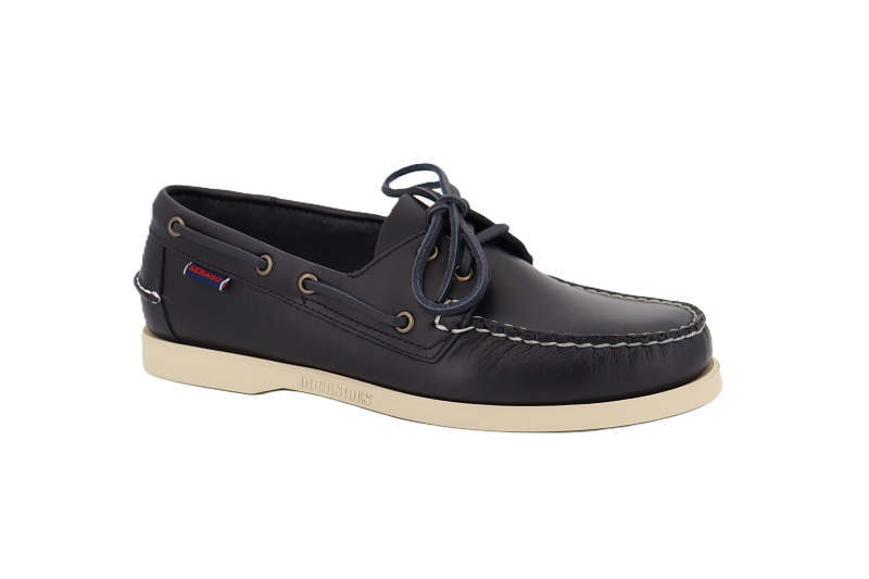 Sebago bateaux docksides portland waxed bleu7015406_2