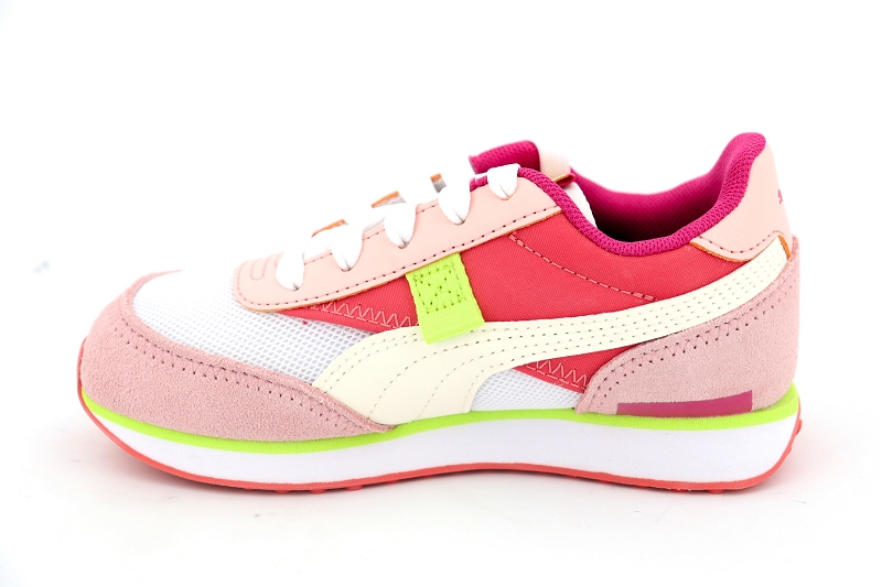 Puma  enf baskets future rider splash ps rose7474301_3