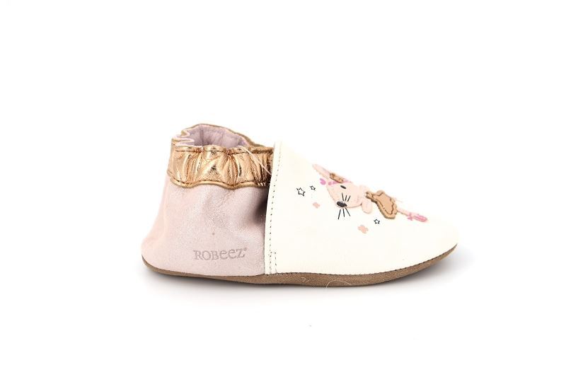 Robeez chaussons pantoufles dancing mouse blanc