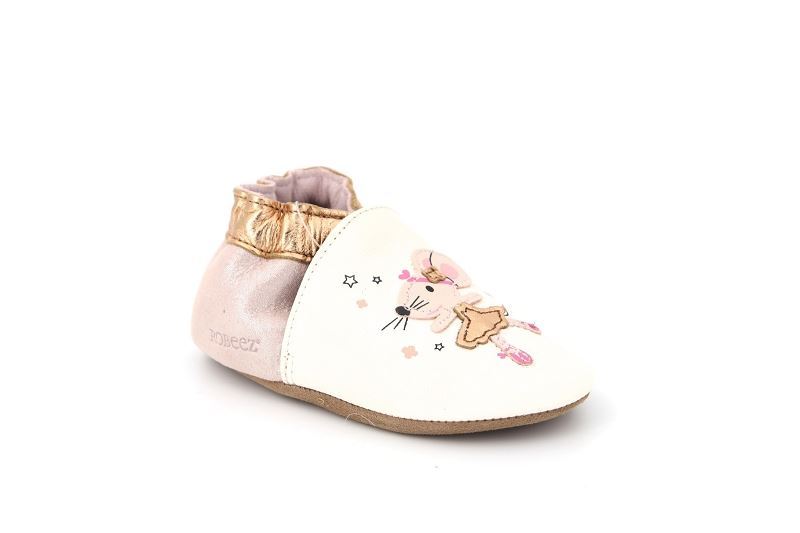 Robeez chaussons pantoufles dancing mouse blanc7516601_2