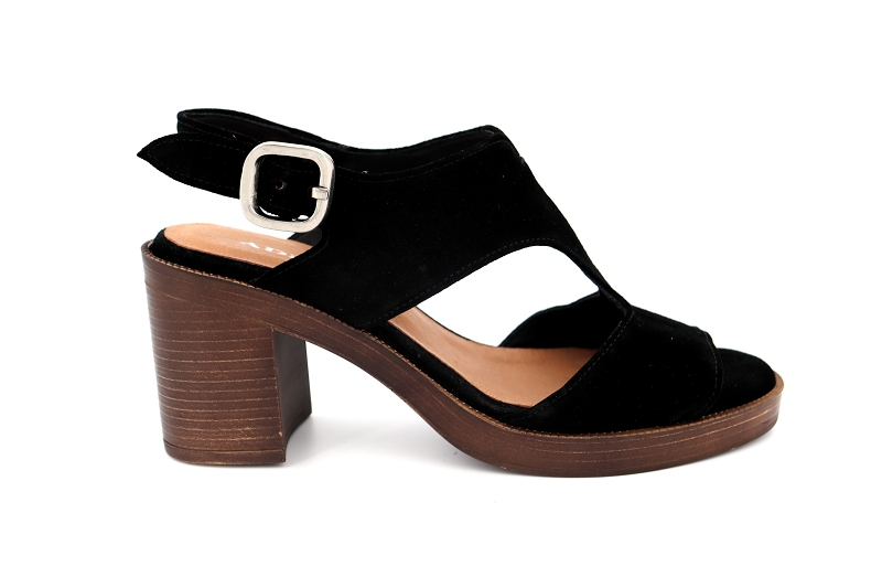 Adige sandales nu pieds regine noir