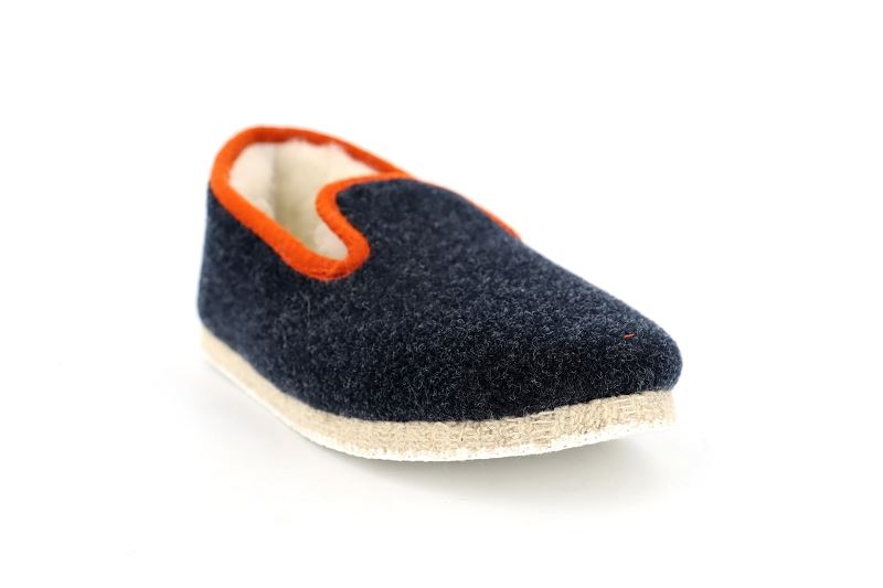 Chausse mouton chaussons pantoufles tweed bleu7557801_2