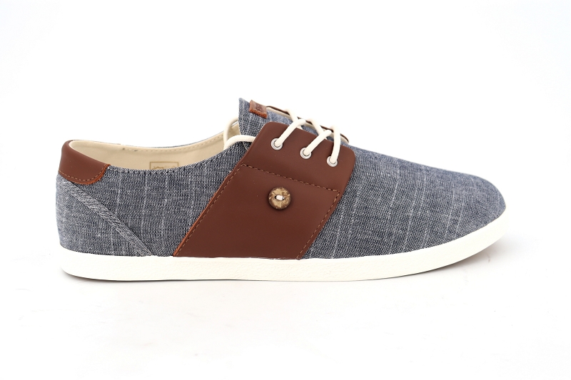 Faguo baskets cypress cotton leather bleu