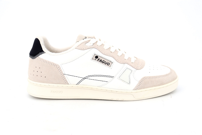Faguo baskets commute leather suede blanc