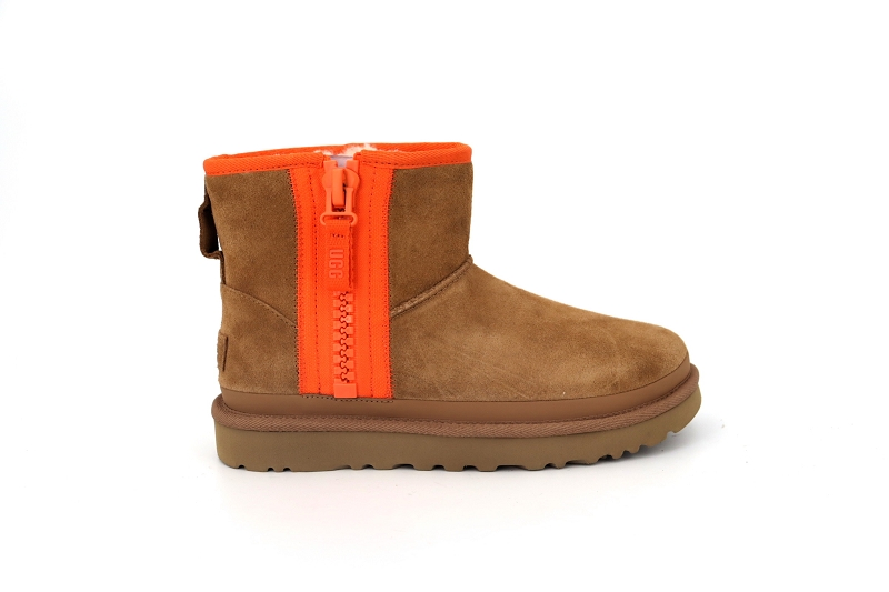 Ugg boots et bottines classic mini zipper tape marron