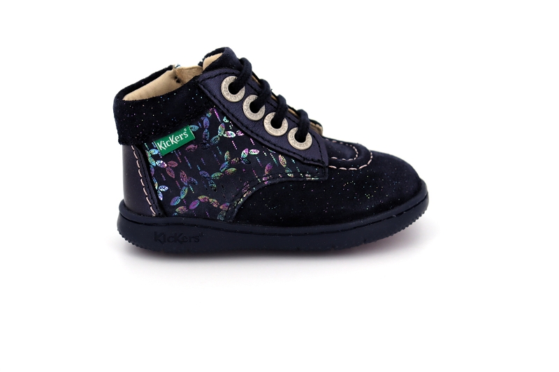 Kickers enf chaussures a lacets kick soulful bleu