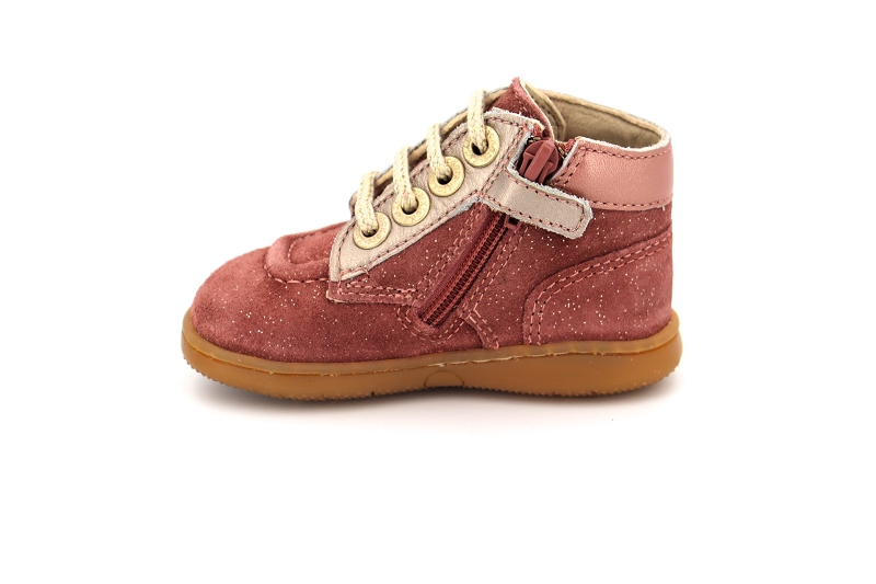 Kickers enf chaussures a lacets kick bonzip rose7576701_3