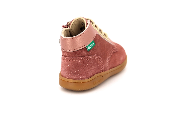 Kickers enf chaussures a lacets kick bonzip rose7576701_4