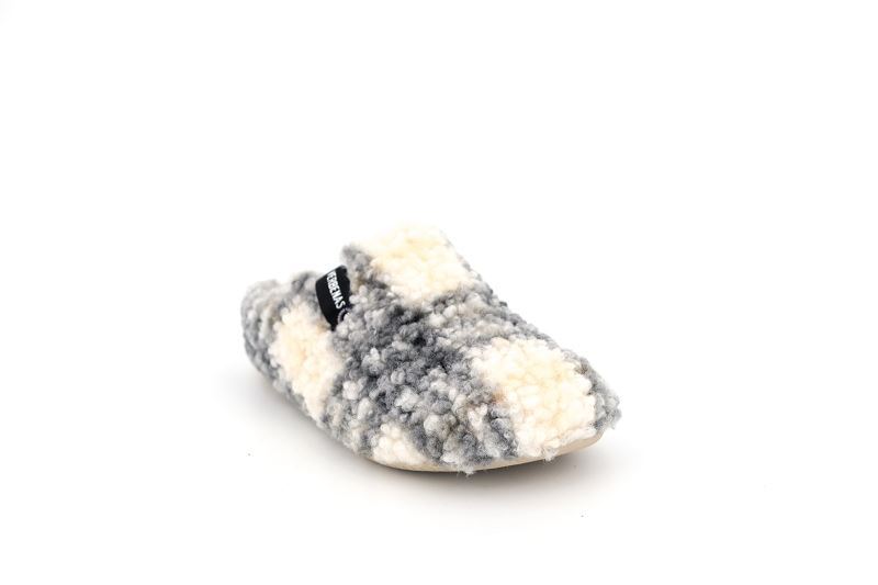 Verbenas chaussons pantoufles york plaid blanc7585302_2