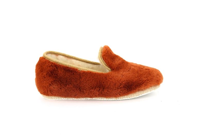 Chausse mouton chaussons pantoufles caresse orange
