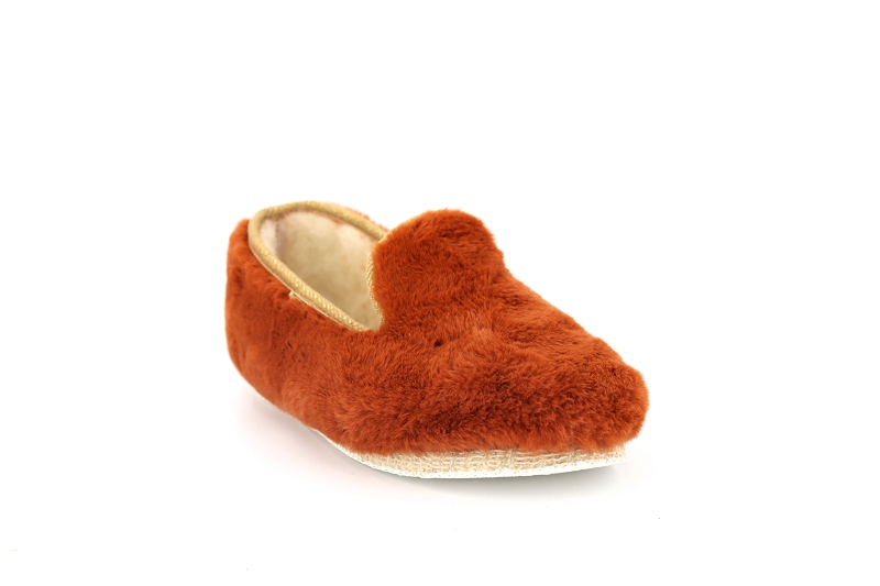 Chausse mouton chaussons pantoufles caresse orange7617901_2
