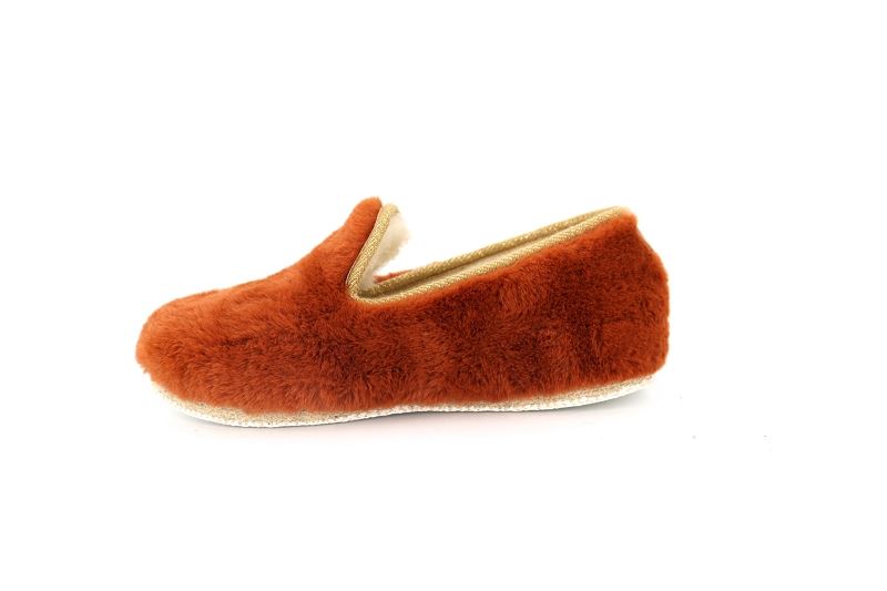 Chausse mouton chaussons pantoufles caresse orange7617901_3