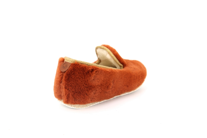 Chausse mouton chaussons pantoufles caresse orange7617901_4
