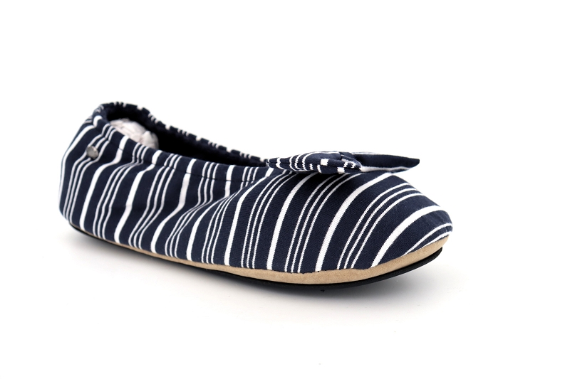 Isotoner chaussons pantoufles rayure mariniere bleu7676501_2