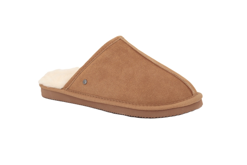 Isotoner chaussons pantoufles paul marron7713201_2