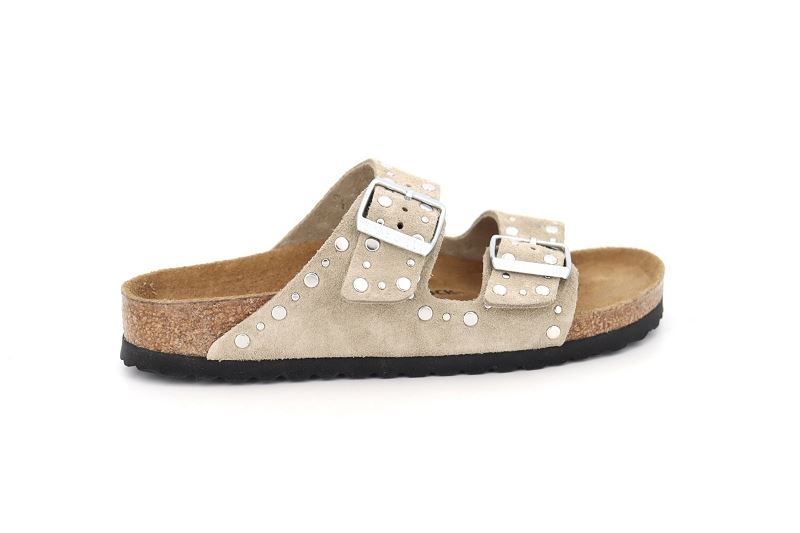 Birkenstock mules et sabots arizona rivet suede beige