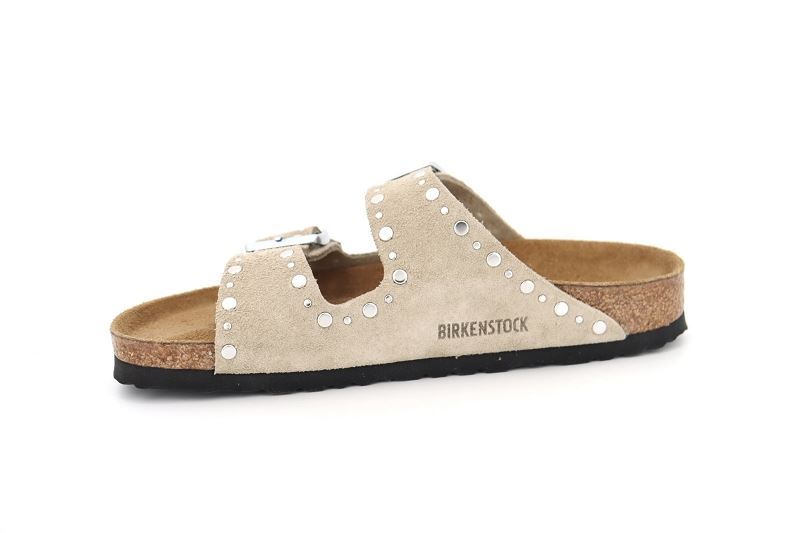 Birkenstock mules et sabots arizona rivet suede beige7780601_3