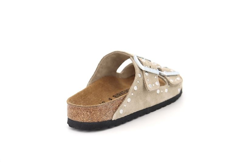 Birkenstock mules et sabots arizona rivet suede beige7780601_4