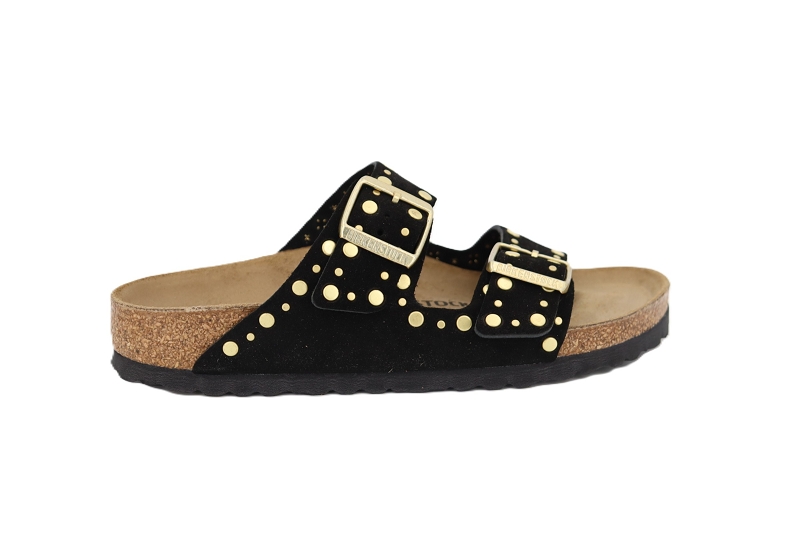 Birkenstock mules et sabots arizona rivet suede noir
