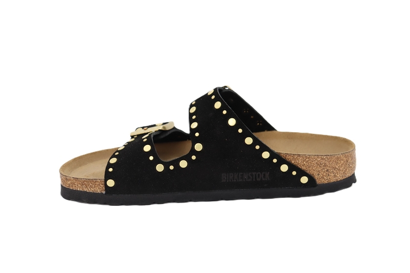 Birkenstock mules et sabots arizona rivet suede noir7780602_3