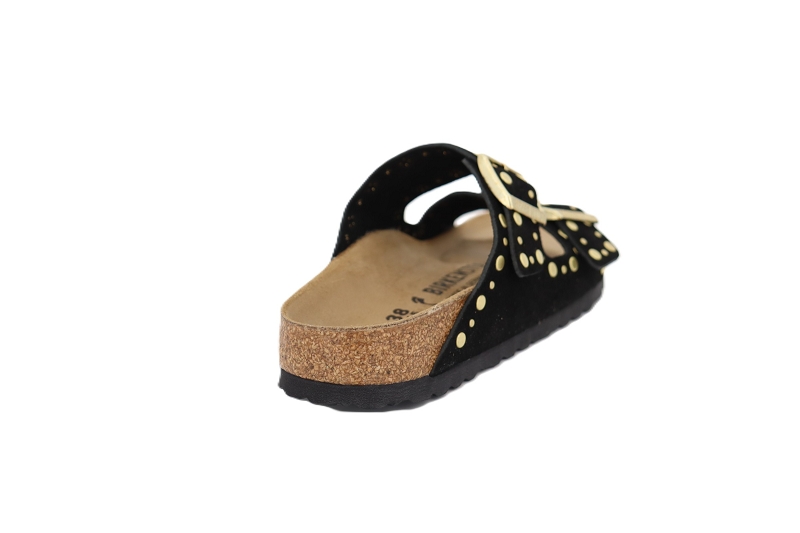 Birkenstock mules et sabots arizona rivet suede noir7780602_4