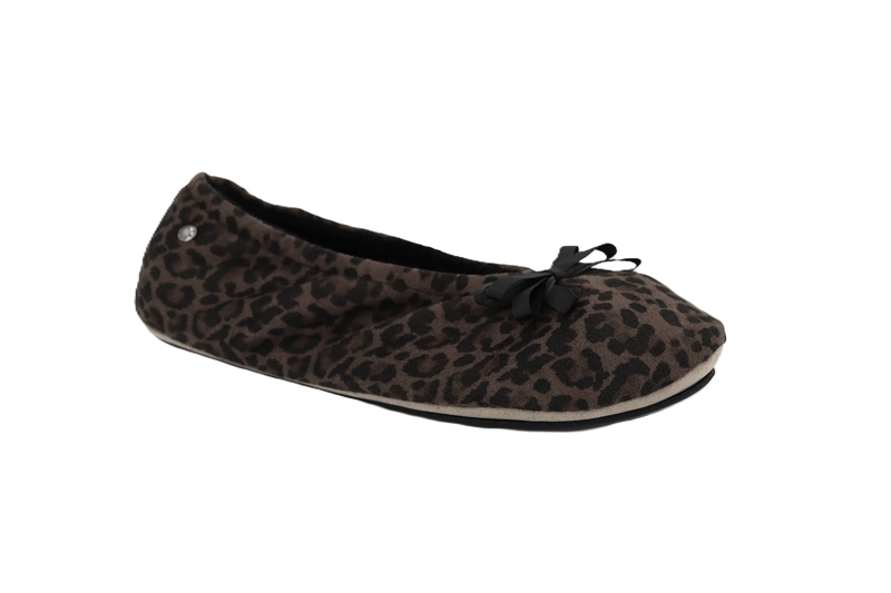 Isotoner chaussons pantoufles leopard marron7844801_2
