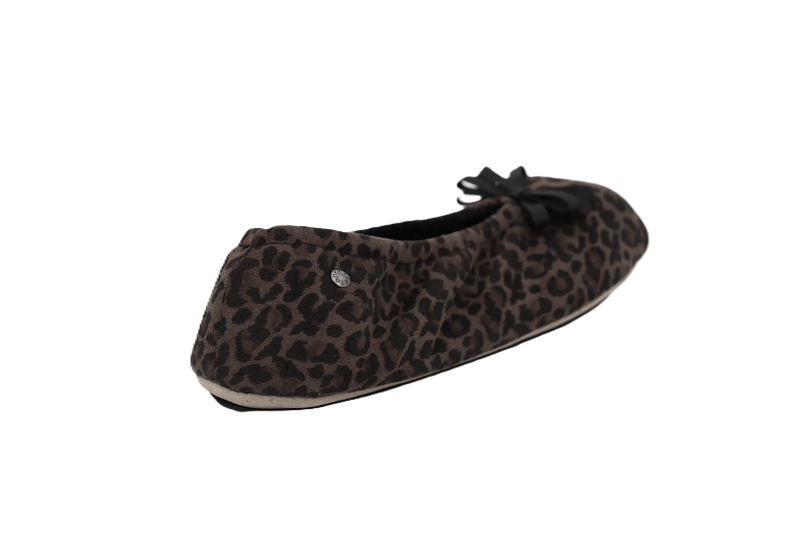 Isotoner chaussons pantoufles leopard marron7844801_4