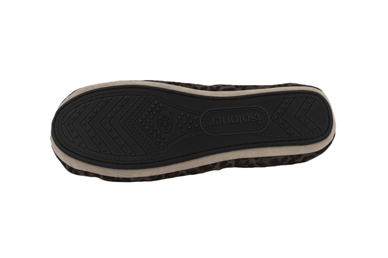 Isotoner chaussons pantoufles leopard marron7844801_5