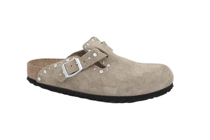 Birkenstock mules et sabots boston rivet suede beige7868101_2