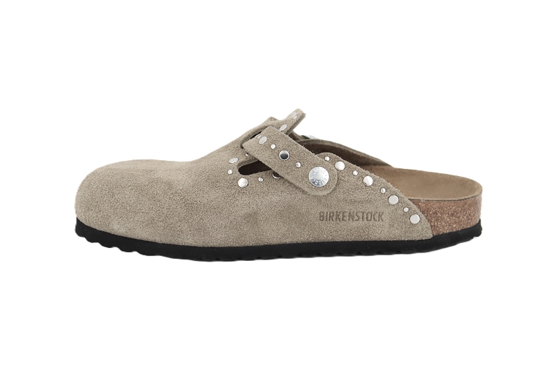 Birkenstock mules et sabots boston rivet suede beige7868101_3