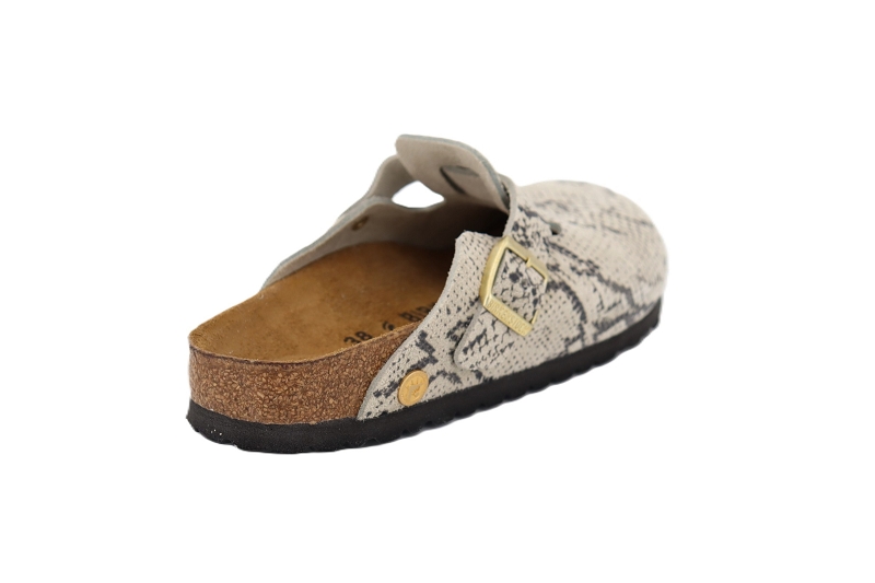 Birkenstock mules et sabots boston suede print snake gris7903301_4