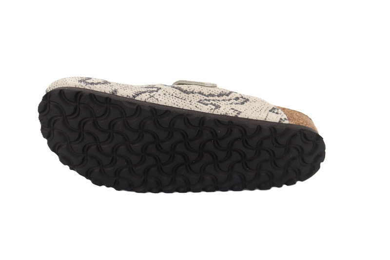 Birkenstock mules et sabots boston suede print snake gris7903301_5