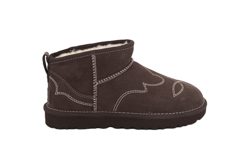 Ugg boots et bottines classic ultra mini western marron