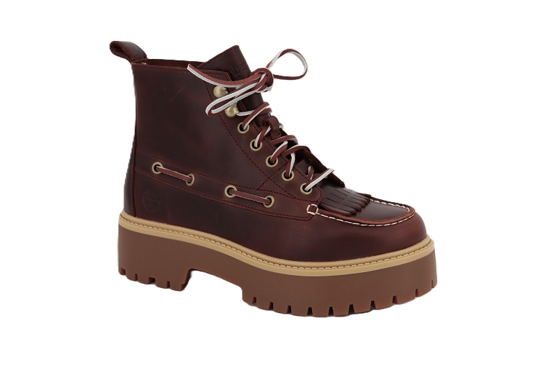Timberland boots et bottines stone street mid lace bordeaux7907001_2