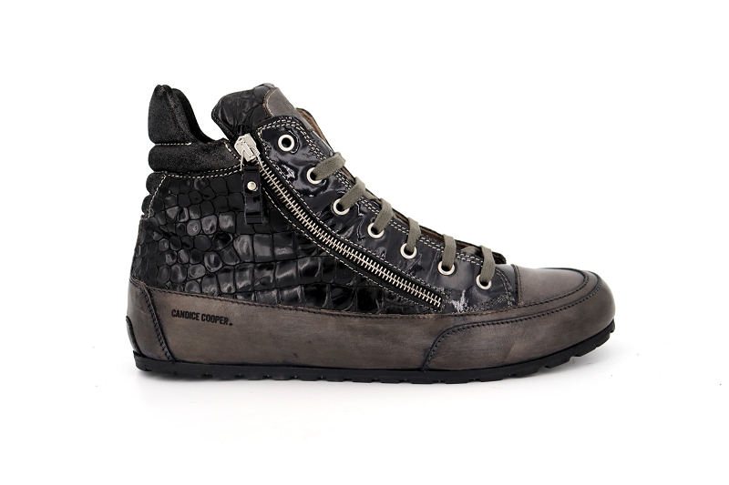 Candice cooper baskets montantes lion zip gris
