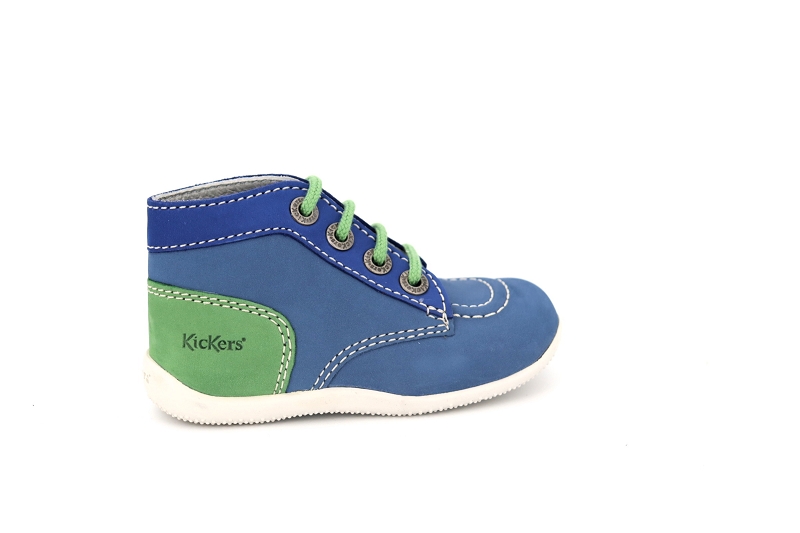 Kickers enf chaussures a lacets bonbon bleu