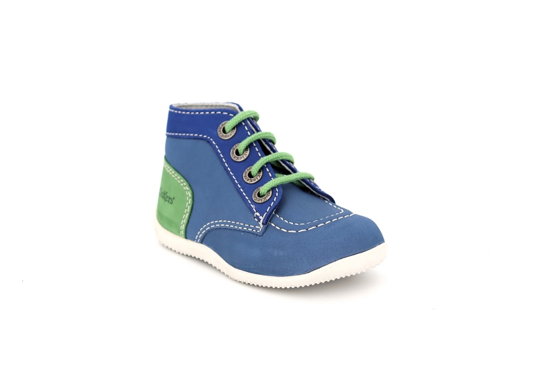 Kickers enf chaussures a lacets bonbon bleu8532301_2