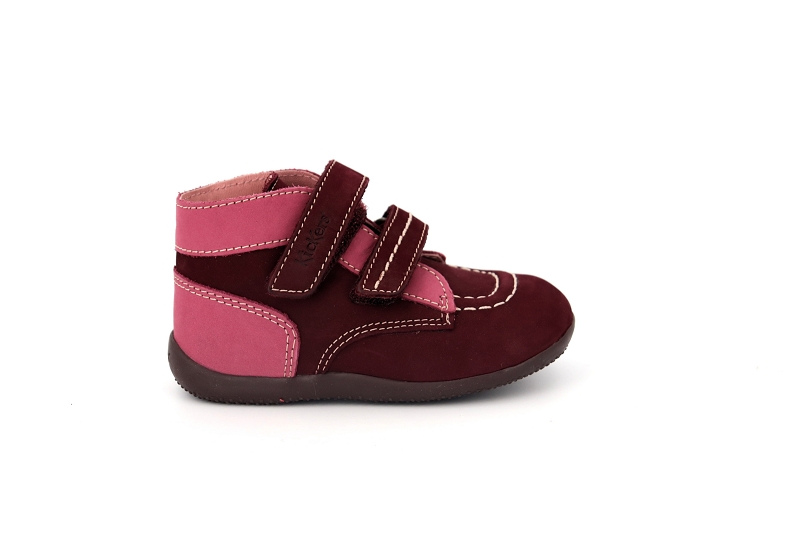 Kickers enf chaussures a scratch bonkro rose