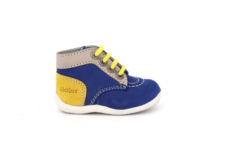 Kickers enf chaussures a lacets bonbon bleu