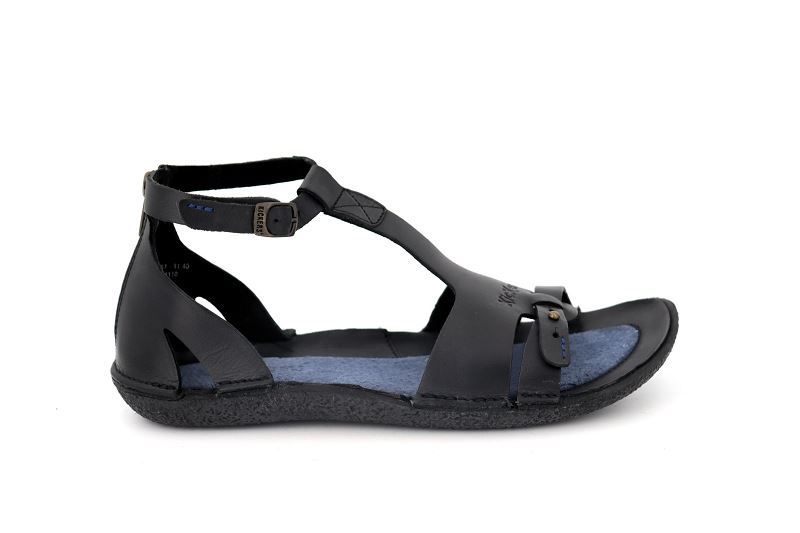 Kickers sandales nu pieds preppy noir