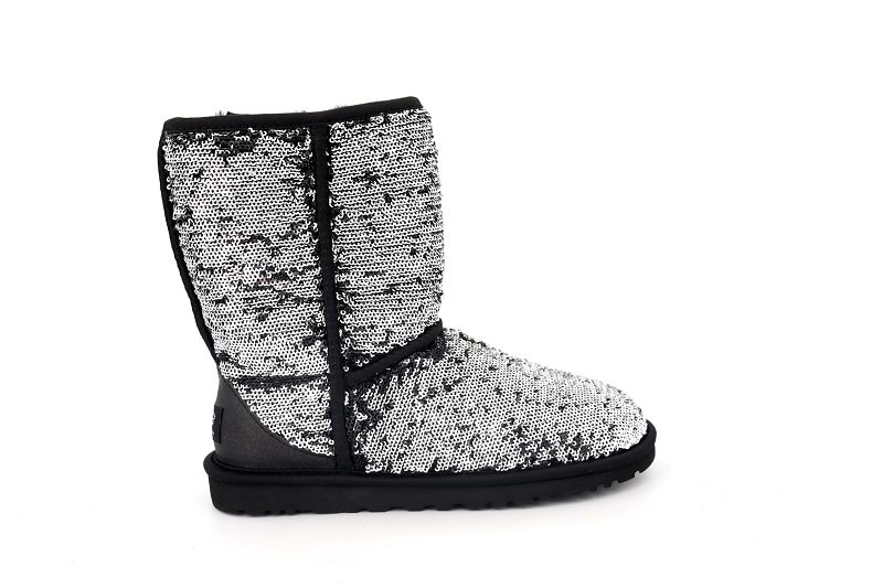 Ugg boots et bottines classic short sparkles argent