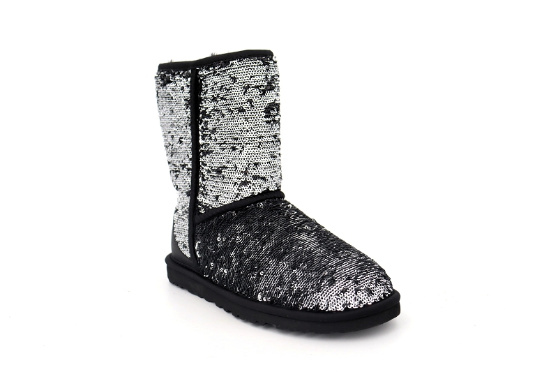 Ugg boots et bottines classic short sparkles argent8547401_2