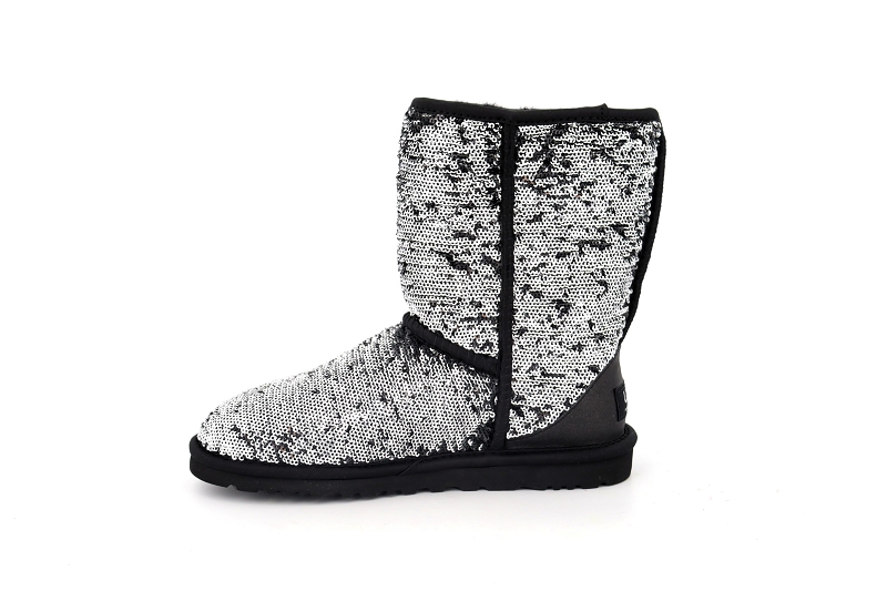 Ugg boots et bottines classic short sparkles argent8547401_3