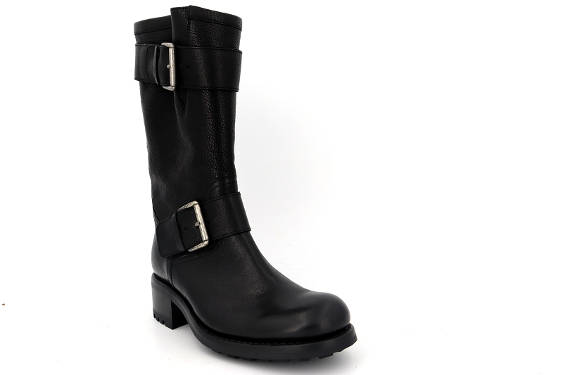 Free lance boots et bottines biker 7 mid strap noir8553401_2