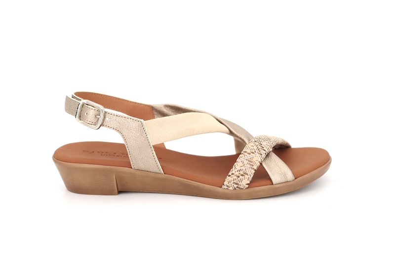 Paula urban sandales nu pieds pampa dore