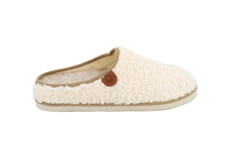 Chausse mouton chaussons pantoufles calou lainey blanc