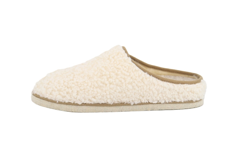 Chausse mouton chaussons pantoufles calou lainey blanc9506401_3