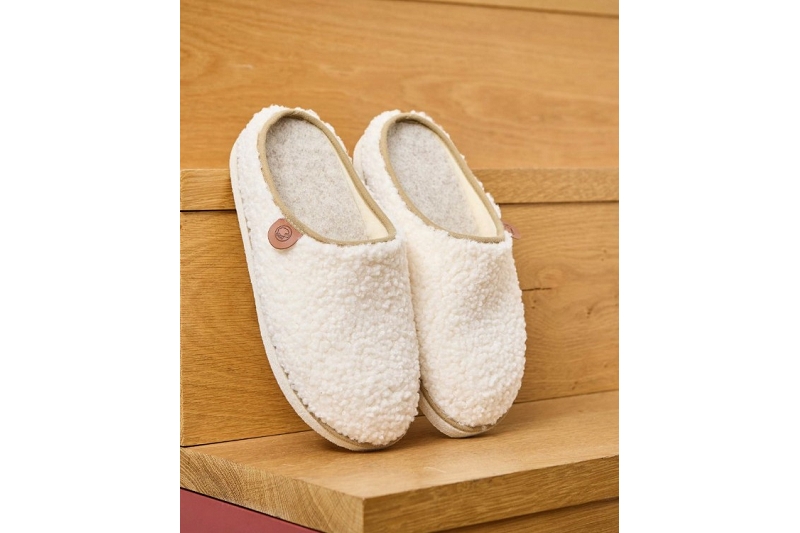 Chausse mouton chaussons pantoufles calou lainey blanc9506401_6