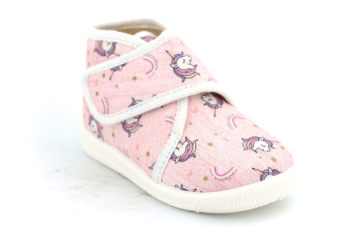 Chaussons Bellamy, chaussons bébé fille motif pingouin rose